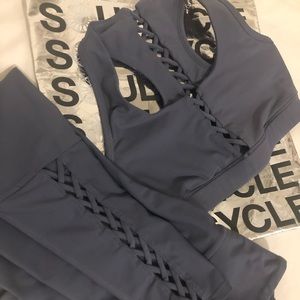Soulcycle leggings and sports bra matching set.